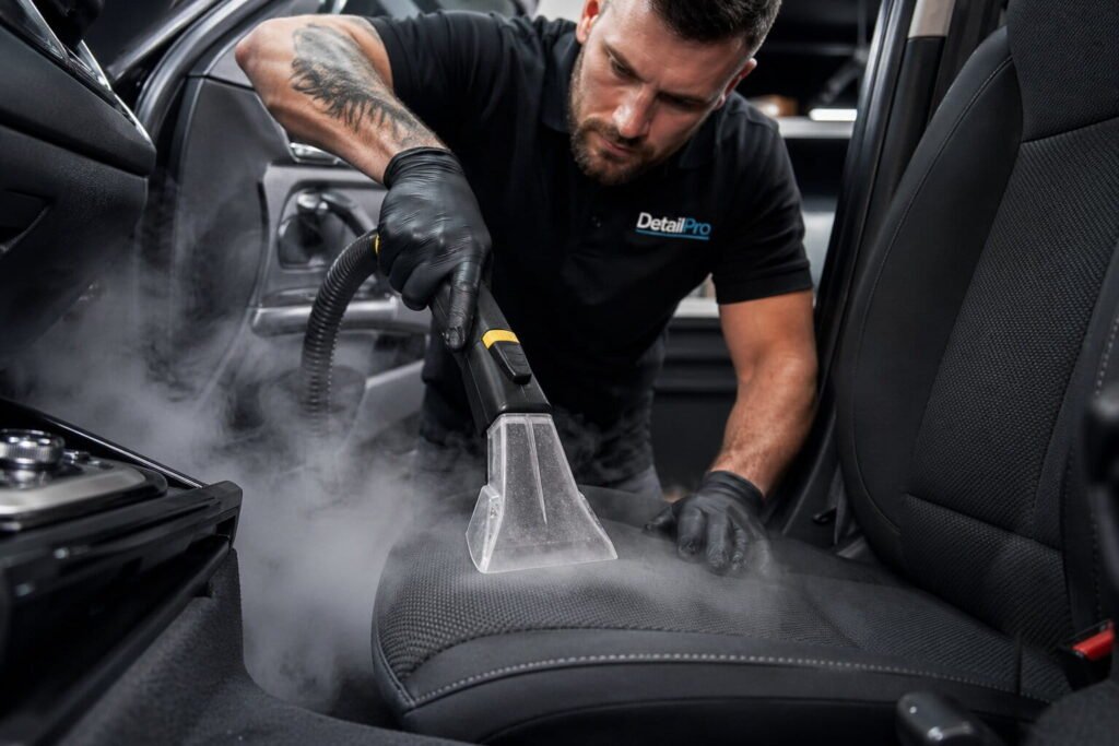 Steam cleaning car interior seats and carpet extraction service in San Francisco